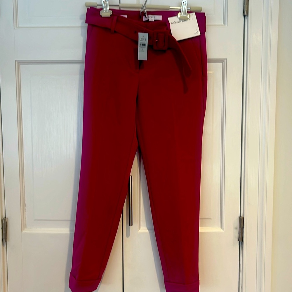 Loft slim pants, pink, nwt